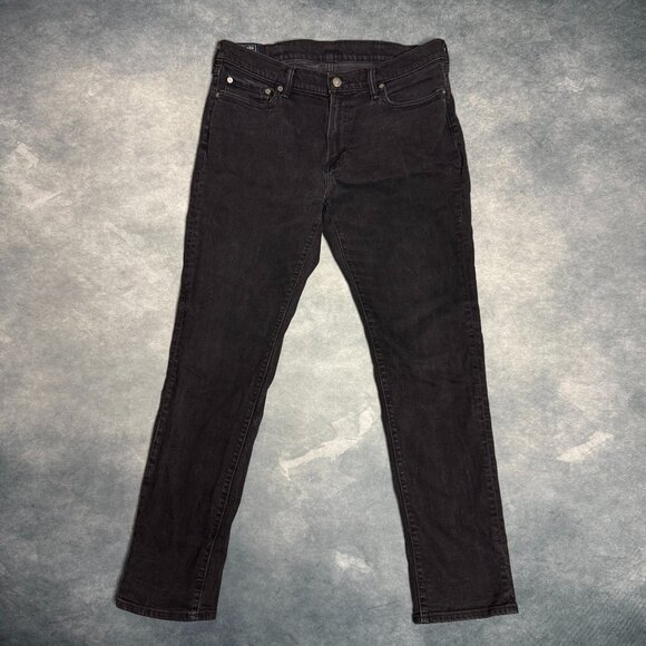 Abercrombie Jeans Mens 36x32 Langdon Slim Fit Black Stretch Denim Fits 34x30